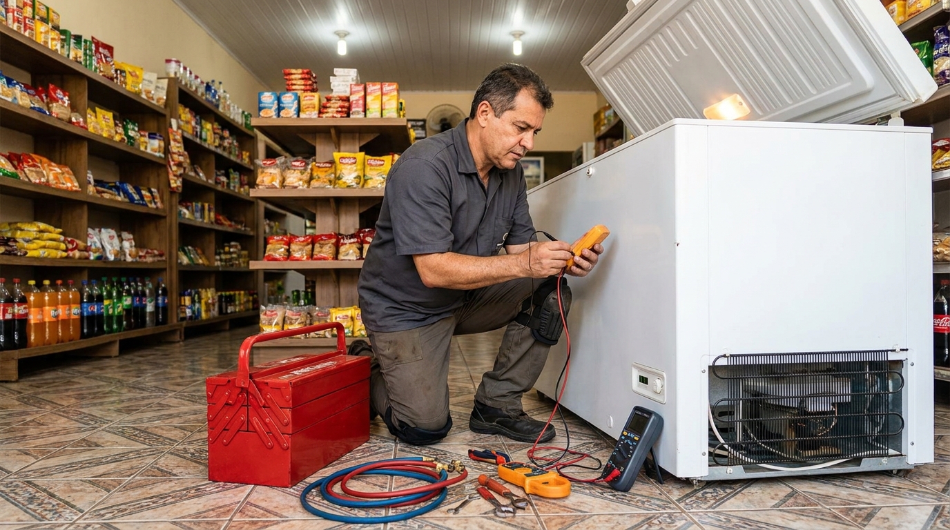 Recarga de gás de freezer em Botucatu‑SP