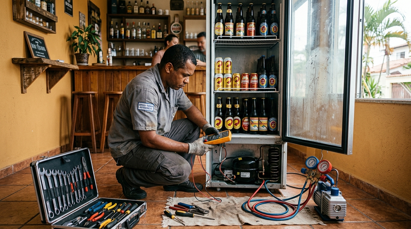 Troca de termostato de cervejeira em Cuiabá‑MT